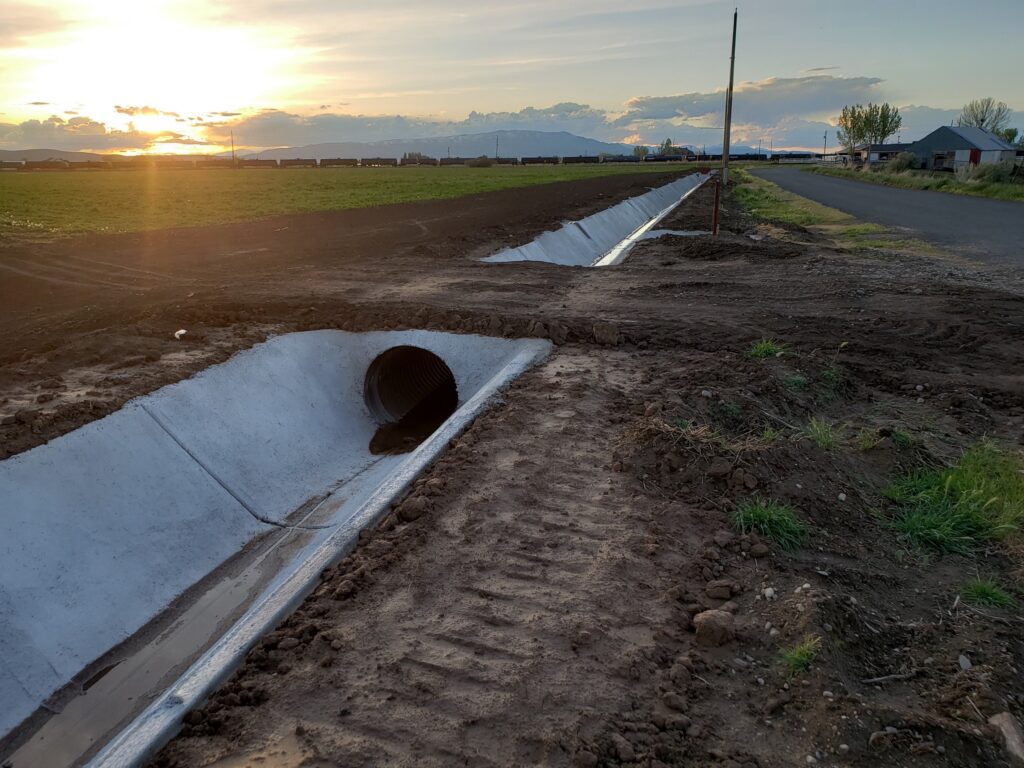 Irrigation Ditch with Culvert Crossing